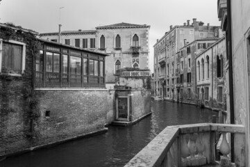 Canal view and houses in Venice