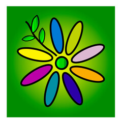 flower, vector, illustration, floral, nature, design, spring, plant, leaf, flora, petal, art, blossom, icon, bloom, summer, decoration, beauty, element, pink, color, symbol, flowers, yellow, card