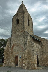 Fototapeta na wymiar Church St Stephan on Kirchberg at Leithaprodersdorf,Burgenland,Austria,Europe 