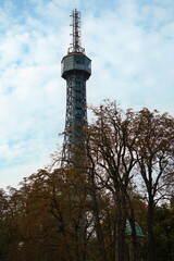 Obraz premium Petrin tower on the hill Petrin in Prague,Czech Republic,Europe,Central Europe 