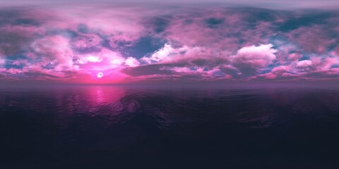 sea panorama, HDRI, environment map , Round panorama, spherical panorama, equidistant projection, 360 high resolution panorama 
3d rendering,  
