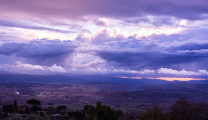 Dramatic clouds on a stormy evening - travel photography