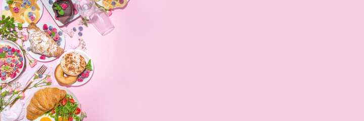 Valentine day brunch menu background