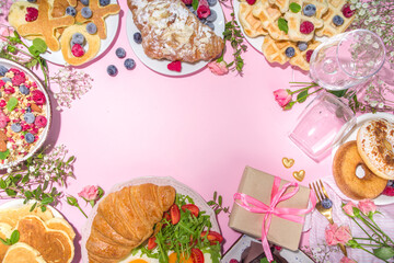 Valentine day brunch menu background