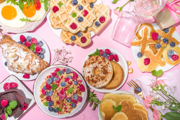 Valentine day brunch menu background