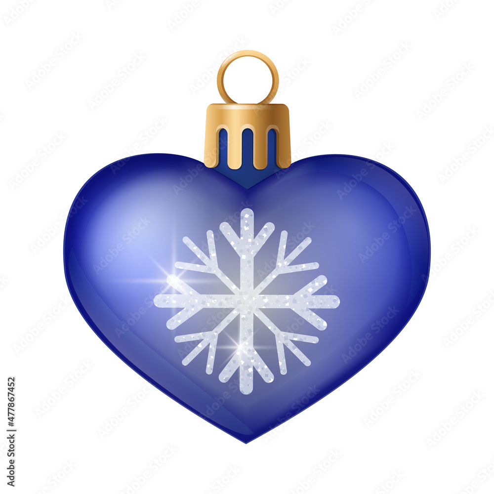 Wall mural Blue Heart Ornament Composition