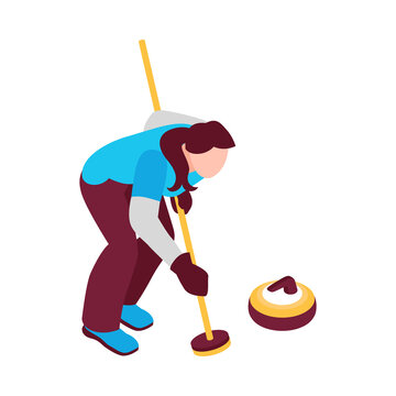 recommend clip art: Female Curler Isometric Composition
