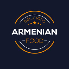 Creative (Armenian food) logo, sticker, badge, label, vector illustration.