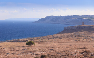 The most beautiful coasts of Italy:  seascape of Apulia The Otranto-Santa Maria di Leuca Coast and...