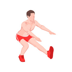 Fototapeta na wymiar Crouch Workout Athlete Composition
