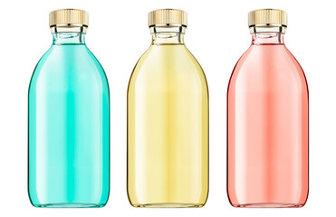 3d render cosmetics bottles mockup