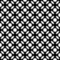 Black and white pattern texture. Bw ornamental graphic design. Mosaic ornaments. Pattern template. Vector illustration.