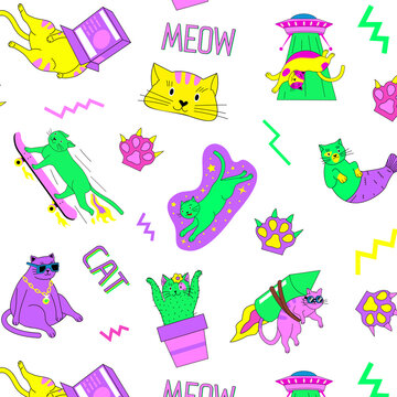 90s retro vintage teen style stickers set. Vector cartoon doodle character  illustration wallpaper design. 90s,1990,teenager,dolphin,palm,smile face  collection print for poster,t-shirt,card concept Stock Vector by ©Kahovsky  535327858
