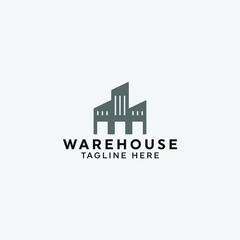 Fototapeta premium antique warehouse logo concept vector design inspiration. modern building distributor logo concept vector design template. 