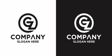 Initial Letter GZ Logo Vector Design