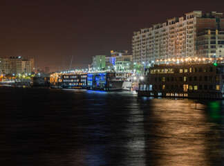 Fototapeta na wymiar Aswan Port at Night