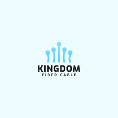 Fototapeta na wymiar modern kingdom fiber cable logo business vector design template. kingdom fiber optic logo concept vector design inspiration with elegant, modern, and minimalist styles. 