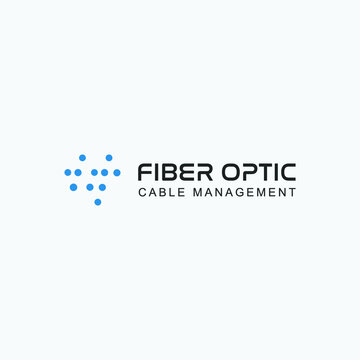 minimalistic fiber optic logo business vector design inspiration. modern fiber, ware and cable logo design illustration. 