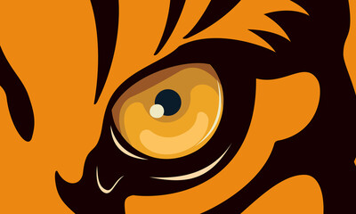 Tiger eye vector illustration close up