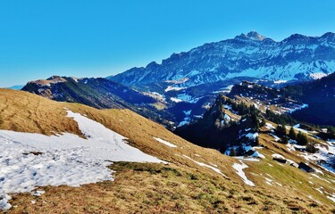 Fototapeta na wymiar Alpstein-Panorama im Winter
