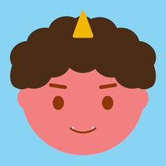 シンプルでかわいい赤鬼のイラスト