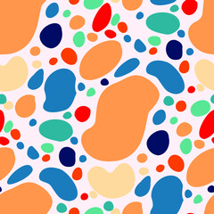 Seamless vector pattern with abstract modern doodles. Bright summer print. Trendy colorful background. Vintage geometric doodles.	