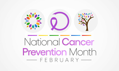 National Cancer prevention month is observed every year in February, to promote access to cancer diagnosis, treatment and healthcare for all. Vector illustration