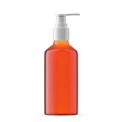100ml 3 oz amber glass pump dispenser bottle. Isolated	