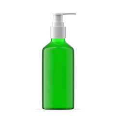 100ml 3 oz green glass pump dispenser bottle. Isolated