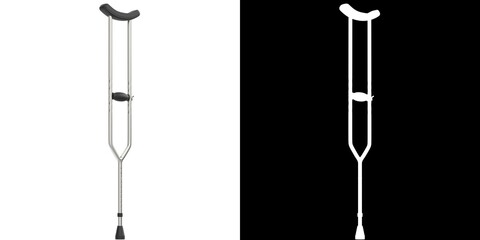 3D rendering illustration of a crutch