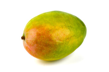 Juicy ripe Mango fruit, close-up, isolated on white background.