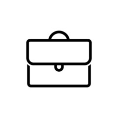 Briefcase line icon. Black vector icon isolated on a white background.