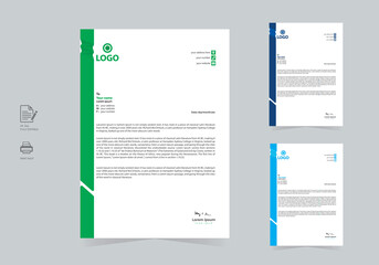 Business corporate letterhead template design in abstract style