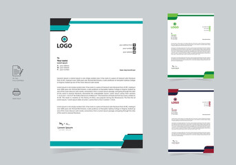 Business corporate modern letterhead template design in abstract style