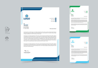 Modern business corporate letterhead template design in abstract style