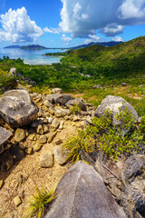 hikink through the jungle on curieuse island on the seychelles