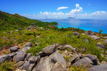 hikink through the jungle on curieuse island on the seychelles