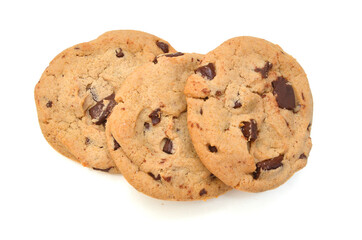 Extreme close-up image of chocolate chips cookies