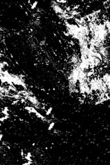 The grunge texture is black and white. Vector monochrome background