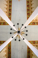 Church ceiling and chandelier