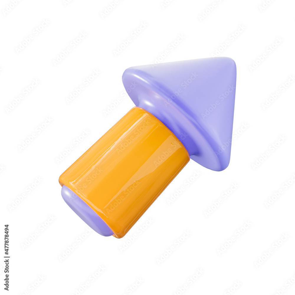 Poster curved arrow different direction sign on white background 3d render concept for website and app icon