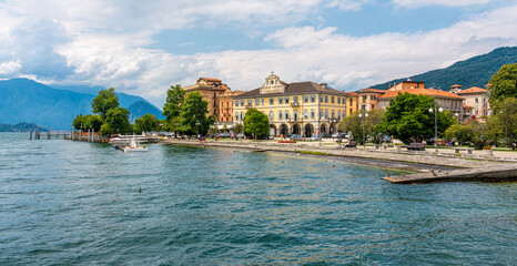 Scenic sigh in Verbania, on Maggiore Lake, Piedmont region of Italy.
