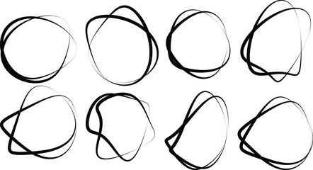 modern creative circle. circle line sketch. Circle line two-line. Art design round. circular scribble doodle