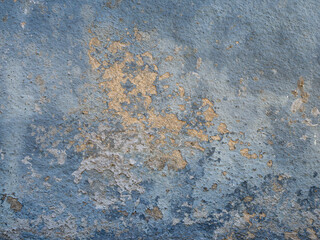 wall Peeling paint texture Pattern of rustic blue grunge material.