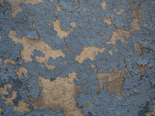 wall Peeling paint texture Pattern of rustic blue grunge material.