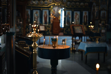 Inside an Orthodox church. Faith in God.