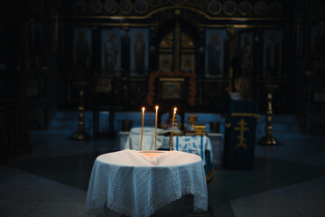 Inside an Orthodox church. Faith in God.