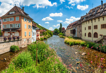 Rivière de La Thur , Vieux-Thann , Alsace (Fr)