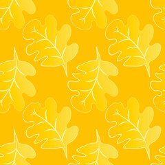 Seamless pattern on a square background - oak leaves - abstraction, surreal. Design element