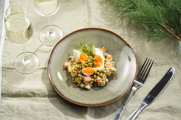 traditional east european dish for New Year's Eve - salad 
